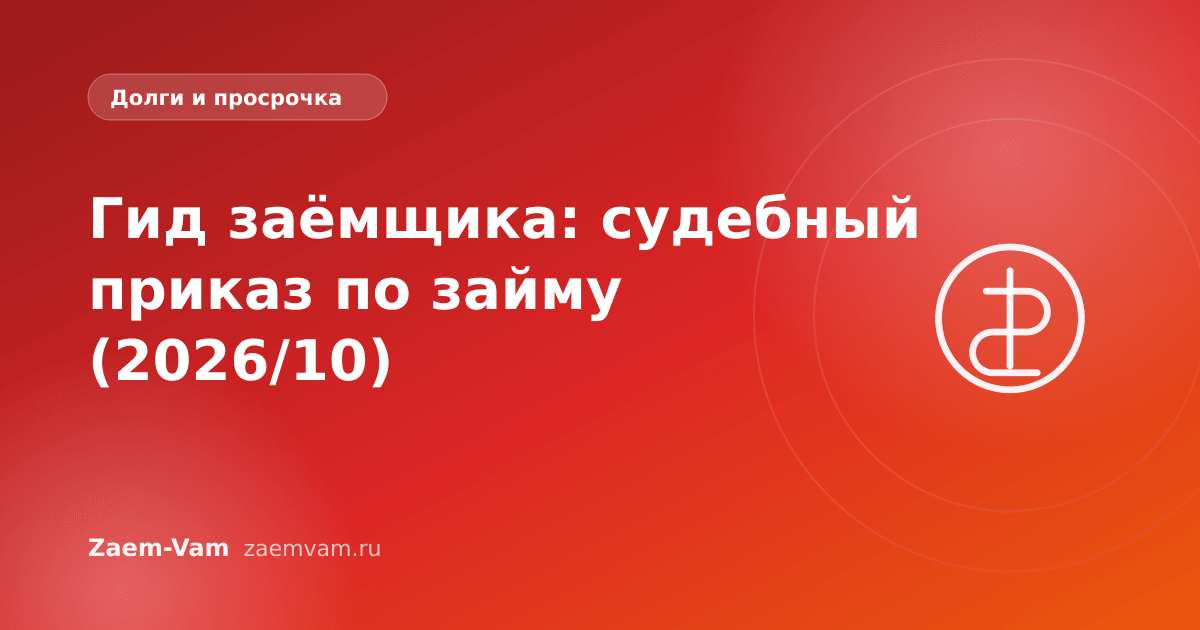 Гид заёмщика: судебный приказ по займу (2026/10)