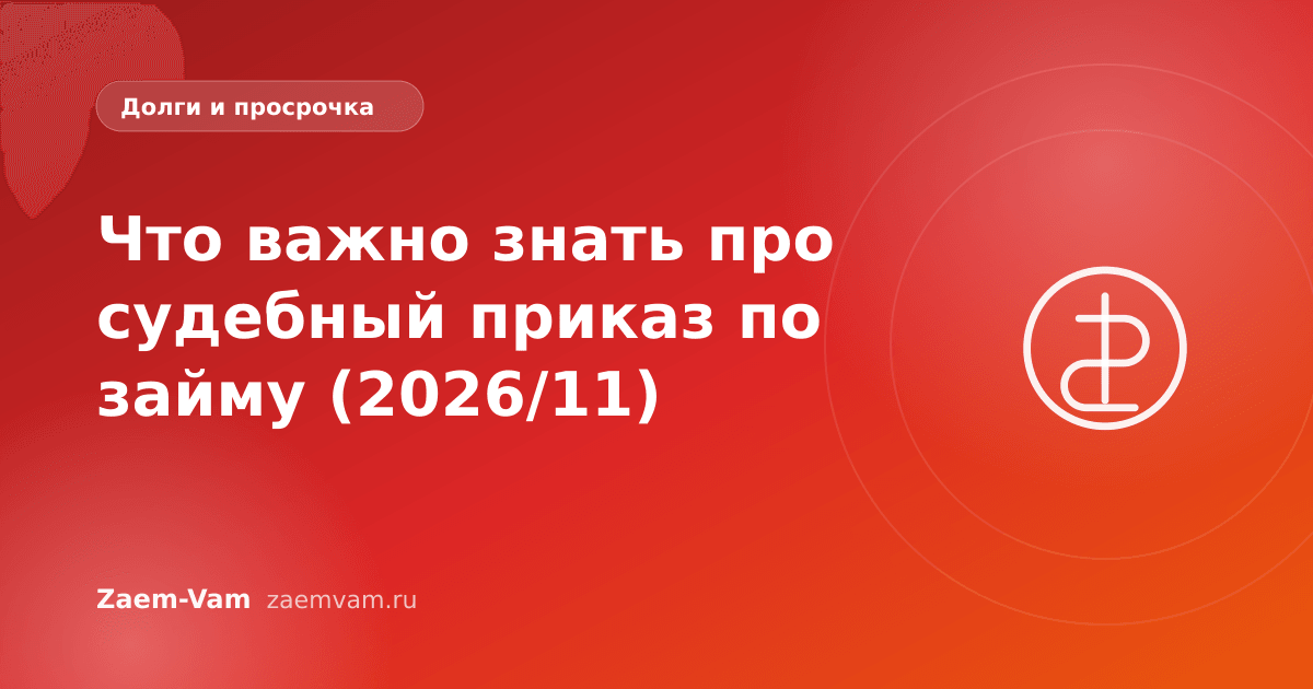 Что важно знать про судебный приказ по займу (2026/11)