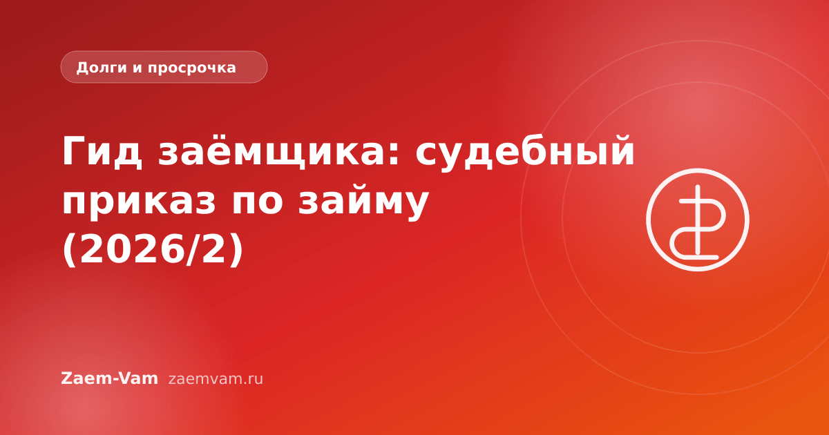 Гид заёмщика: судебный приказ по займу (2026/2)
