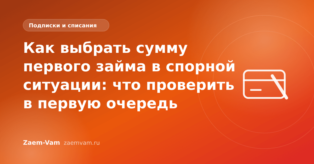 Как выбрать сумму первого займа в спорной ситуации: что проверить в первую очередь