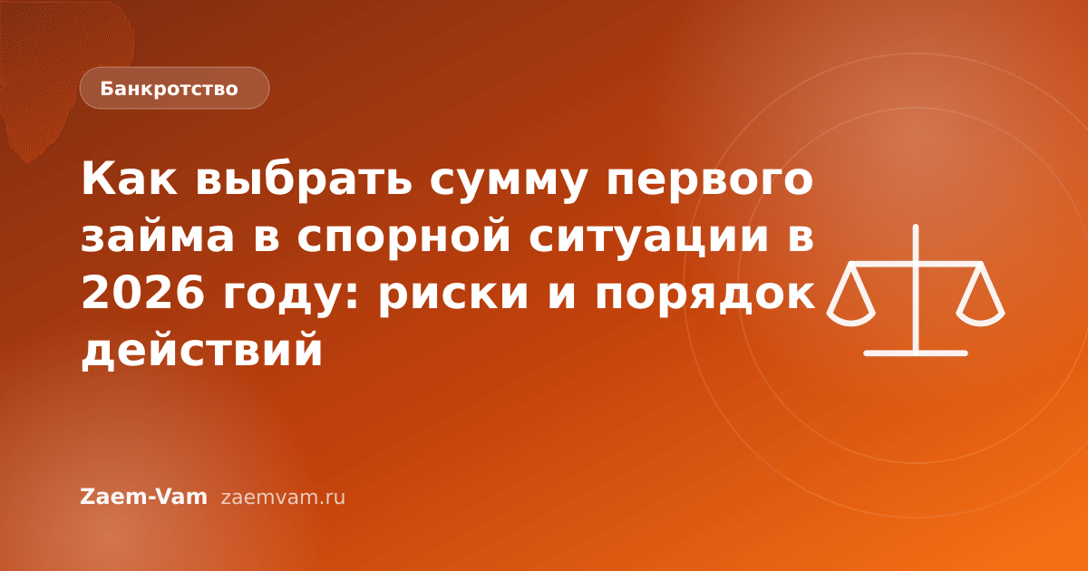 Как выбрать сумму первого займа в спорной ситуации в 2026 году: риски и порядок действий