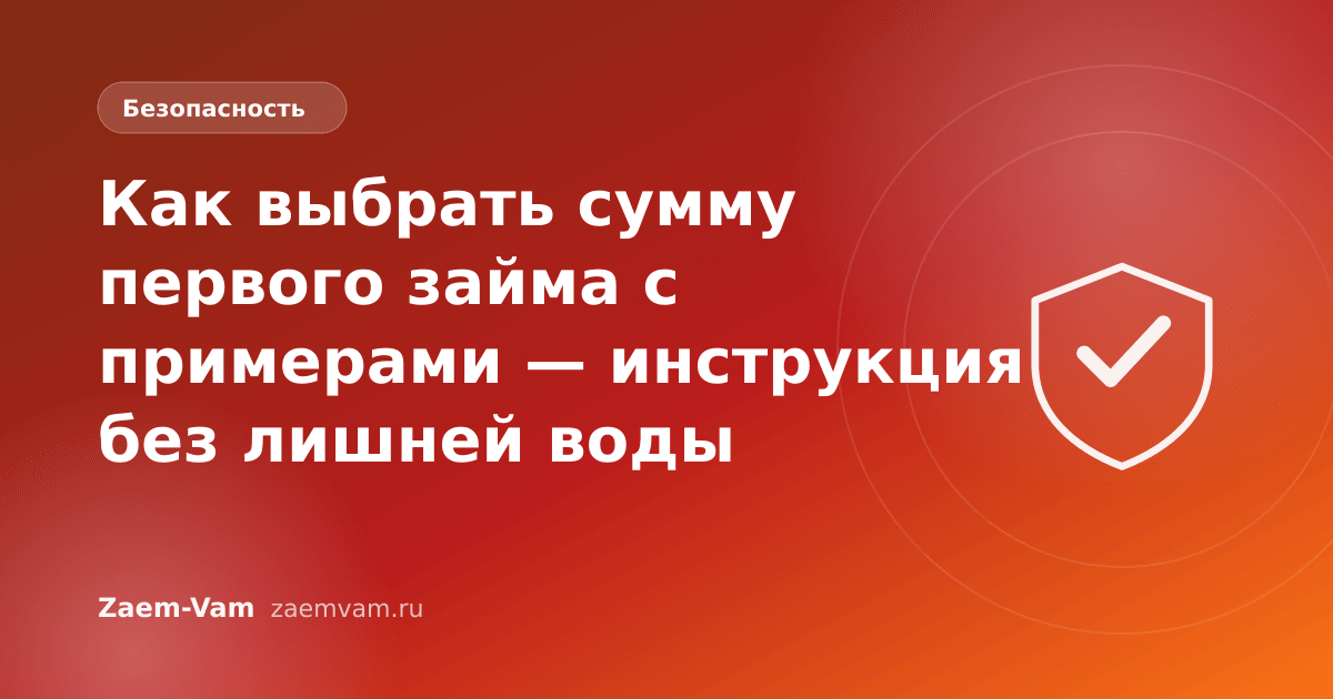Как выбрать сумму первого займа с примерами — инструкция без лишней воды