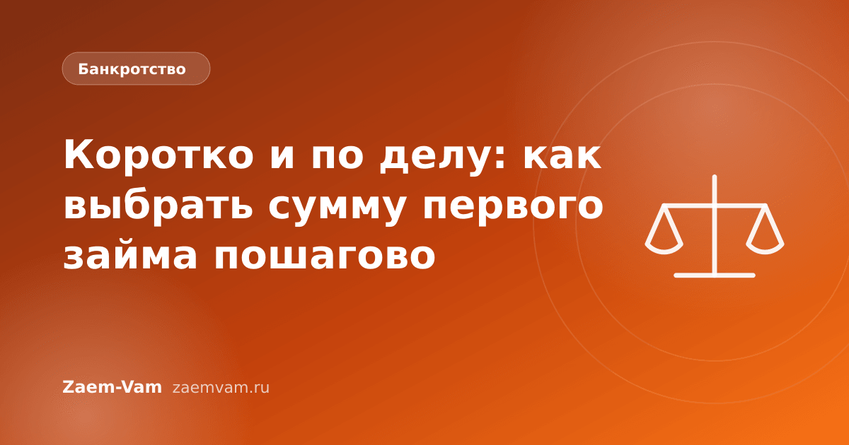 Коротко и по делу: как выбрать сумму первого займа пошагово