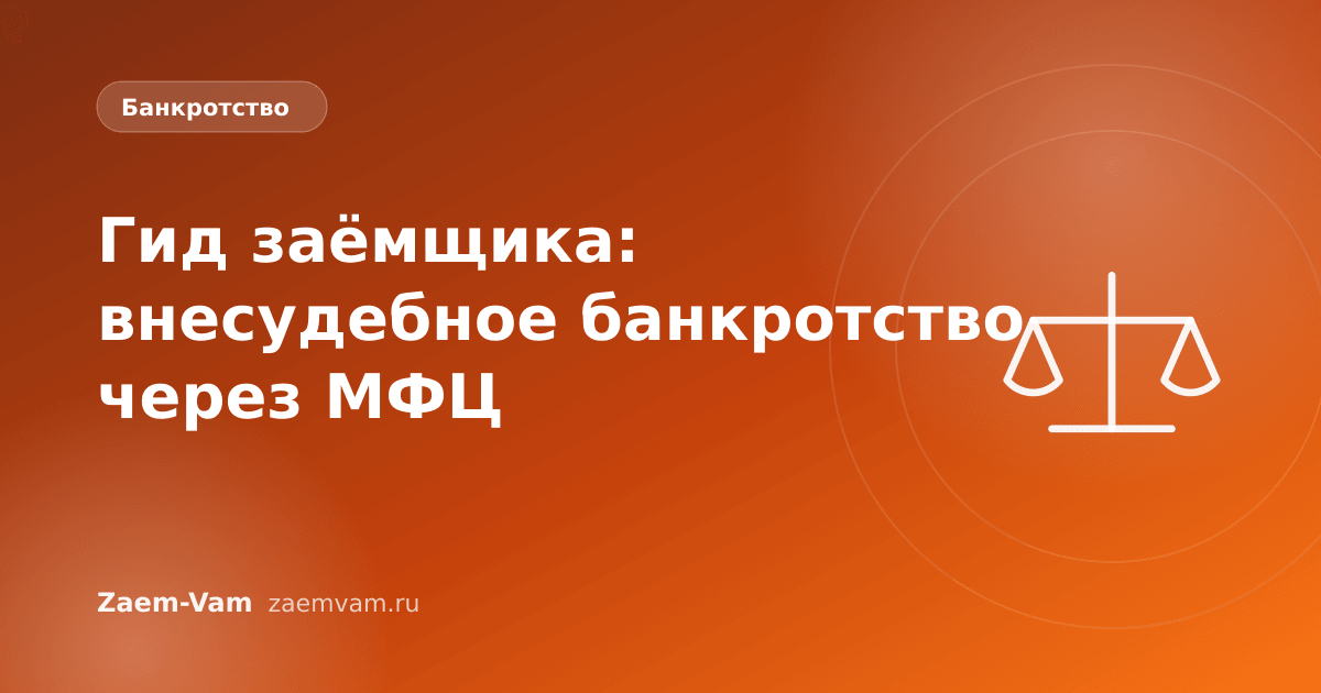 Гид заёмщика: внесудебное банкротство через МФЦ