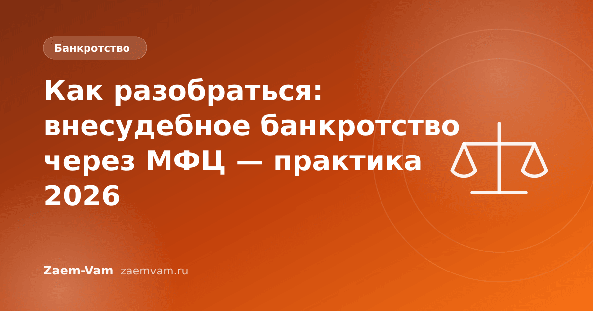 Как разобраться: внесудебное банкротство через МФЦ — практика 2026