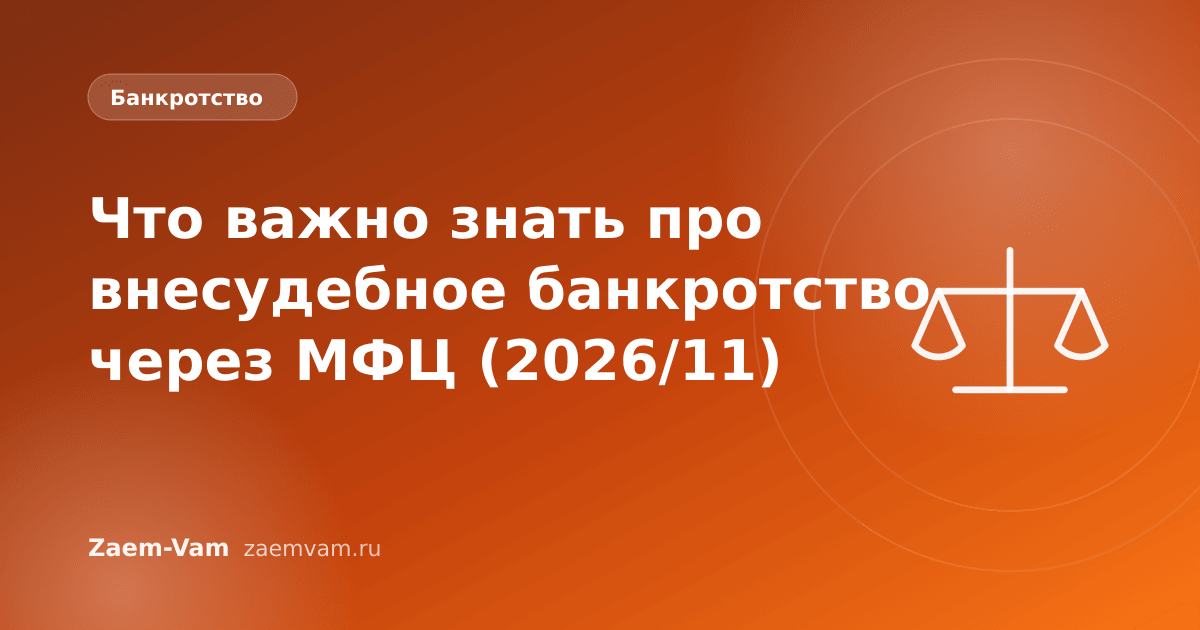 Что важно знать про внесудебное банкротство через МФЦ (2026/11)