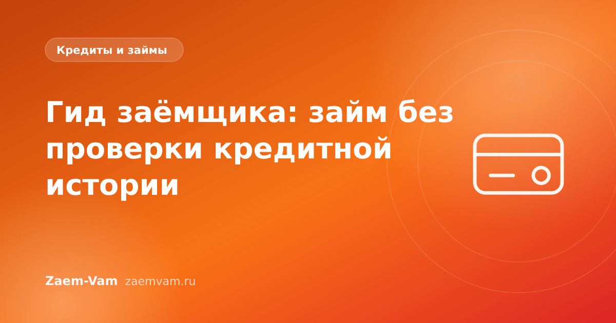 Гид заёмщика: займ без проверки кредитной истории