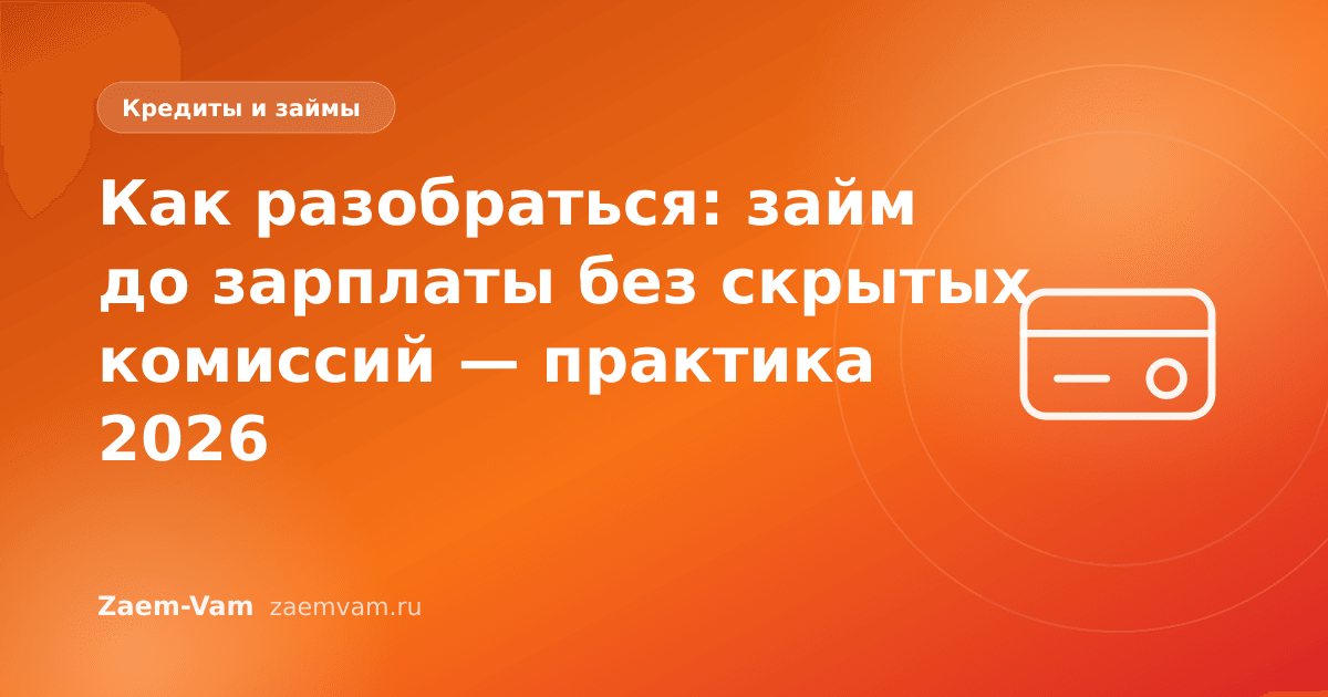 Как разобраться: займ до зарплаты без скрытых комиссий — практика 2026